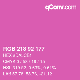 カラーコード: RGB 218 92 177 | qconv.com