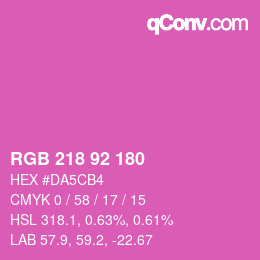 カラーコード: RGB 218 92 180 | qconv.com