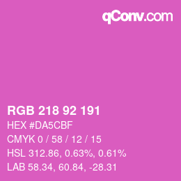 カラーコード: RGB 218 92 191 | qconv.com