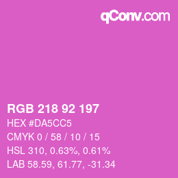 颜色代码: RGB 218 92 197 | qconv.com