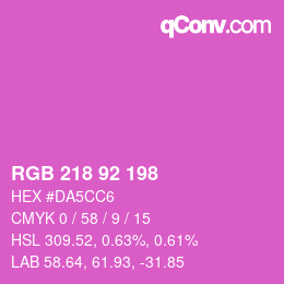 カラーコード: RGB 218 92 198 | qconv.com