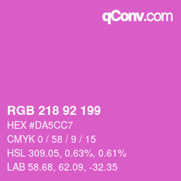 Color code: RGB 218 92 199 | qconv.com