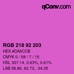 カラーコード: RGB 218 92 203 | qconv.com