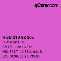 カラーコード: RGB 218 92 206 | qconv.com
