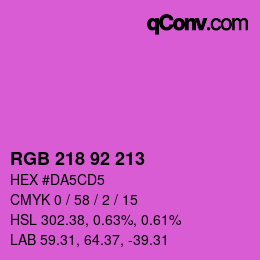 カラーコード: RGB 218 92 213 | qconv.com