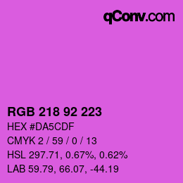 Color code: RGB 218 92 223 | qconv.com