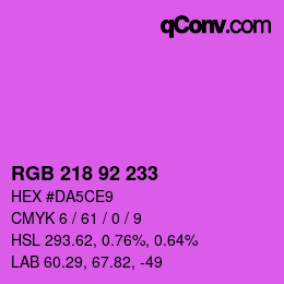 カラーコード: RGB 218 92 233 | qconv.com