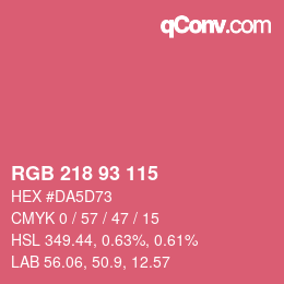 Código de color: RGB 218 93 115 | qconv.com