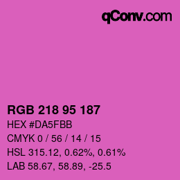 Color code: RGB 218 95 187 | qconv.com