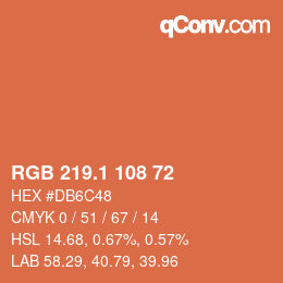 カラーコード: RGB 219.1 108 72 | qconv.com