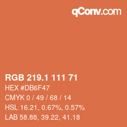 カラーコード: RGB 219.1 111 71 | qconv.com