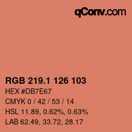 カラーコード: RGB 219.1 126 103 | qconv.com