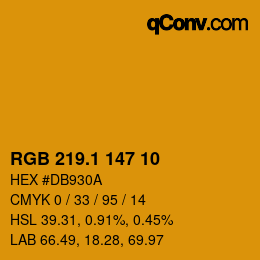 カラーコード: RGB 219.1 147 10 | qconv.com