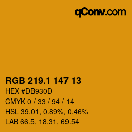 カラーコード: RGB 219.1 147 13 | qconv.com