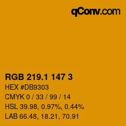 カラーコード: RGB 219.1 147 3 | qconv.com