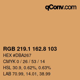 Código de color: RGB 219.1 162.8 103 | qconv.com