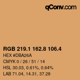カラーコード: RGB 219.1 162.8 106.4 | qconv.com