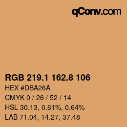 Color code: RGB 219.1 162.8 106 | qconv.com
