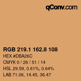 Color code: RGB 219.1 162.8 108 | qconv.com
