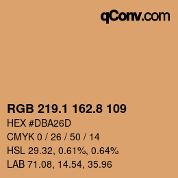 Color code: RGB 219.1 162.8 109 | qconv.com