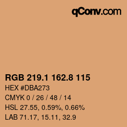 カラーコード: RGB 219.1 162.8 115 | qconv.com