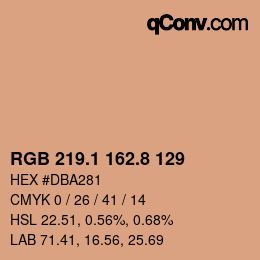 Color code: RGB 219.1 162.8 129 | qconv.com
