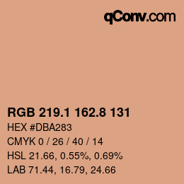カラーコード: RGB 219.1 162.8 131 | qconv.com