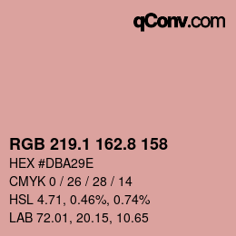 Farbcode: RGB 219.1 162.8 158 | qconv.com