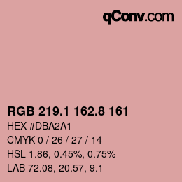 Color code: RGB 219.1 162.8 161 | qconv.com