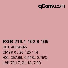 Color code: RGB 219.1 162.8 165 | qconv.com