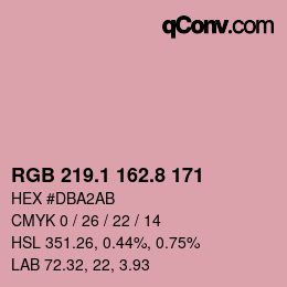 Color code: RGB 219.1 162.8 171 | qconv.com