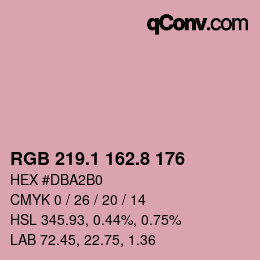 Color code: RGB 219.1 162.8 176 | qconv.com