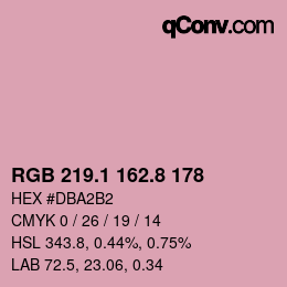 カラーコード: RGB 219.1 162.8 178 | qconv.com