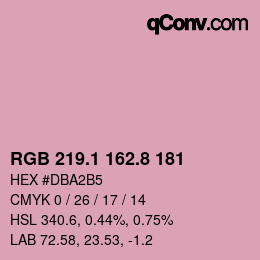 Color code: RGB 219.1 162.8 181 | qconv.com