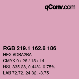 Color code: RGB 219.1 162.8 186 | qconv.com