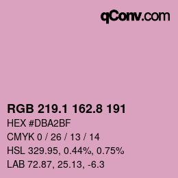 Color code: RGB 219.1 162.8 191 | qconv.com