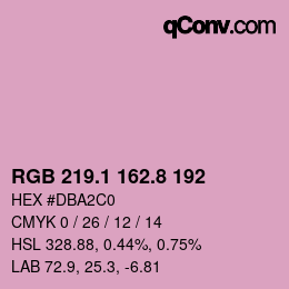 Farbcode: RGB 219.1 162.8 192 | qconv.com