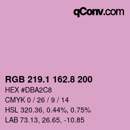 カラーコード: RGB 219.1 162.8 200 | qconv.com
