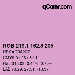 カラーコード: RGB 219.1 162.8 205 | qconv.com