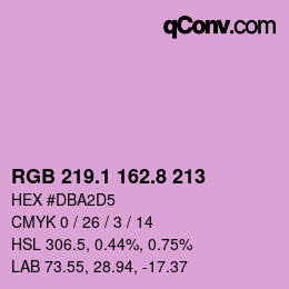 カラーコード: RGB 219.1 162.8 213 | qconv.com
