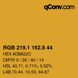 カラーコード: RGB 219.1 162.8 44 | qconv.com
