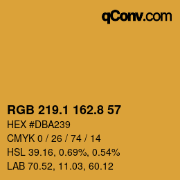 Color code: RGB 219.1 162.8 57 | qconv.com