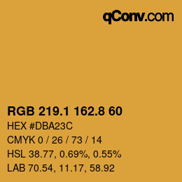カラーコード: RGB 219.1 162.8 60 | qconv.com