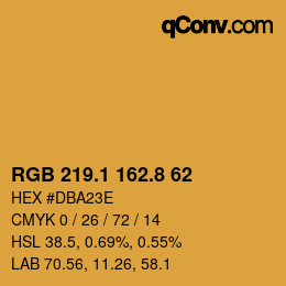 Color code: RGB 219.1 162.8 62 | qconv.com