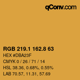 Color code: RGB 219.1 162.8 63 | qconv.com