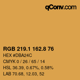 Color code: RGB 219.1 162.8 76 | qconv.com