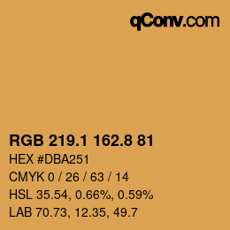 Color code: RGB 219.1 162.8 81 | qconv.com