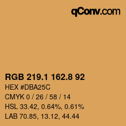 Color code: RGB 219.1 162.8 92 | qconv.com