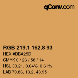 Color code: RGB 219.1 162.8 93 | qconv.com