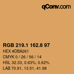 Color code: RGB 219.1 162.8 97 | qconv.com